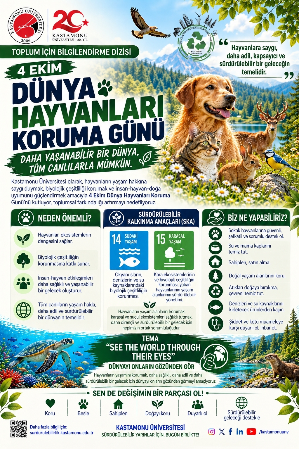 Toplum İçin Bilgilendirme Dizisi - 8 / 4 Ekim Dünya Hayvanları Koruma Günü